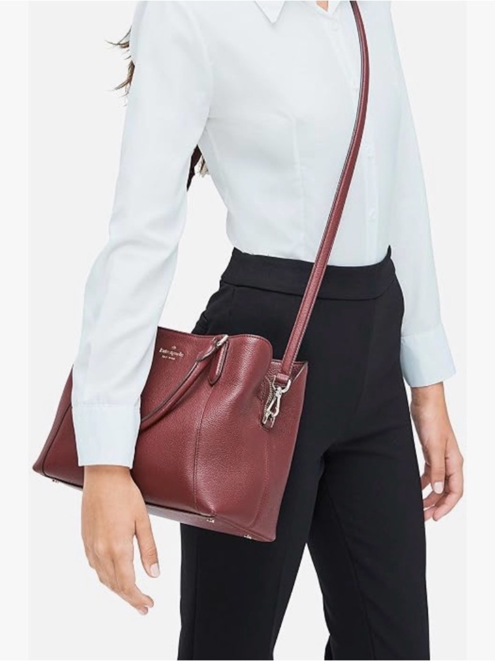 Kate Spade New York Jackson Cherrywood Pebbled Leather Satchel - Picture 7 of 7